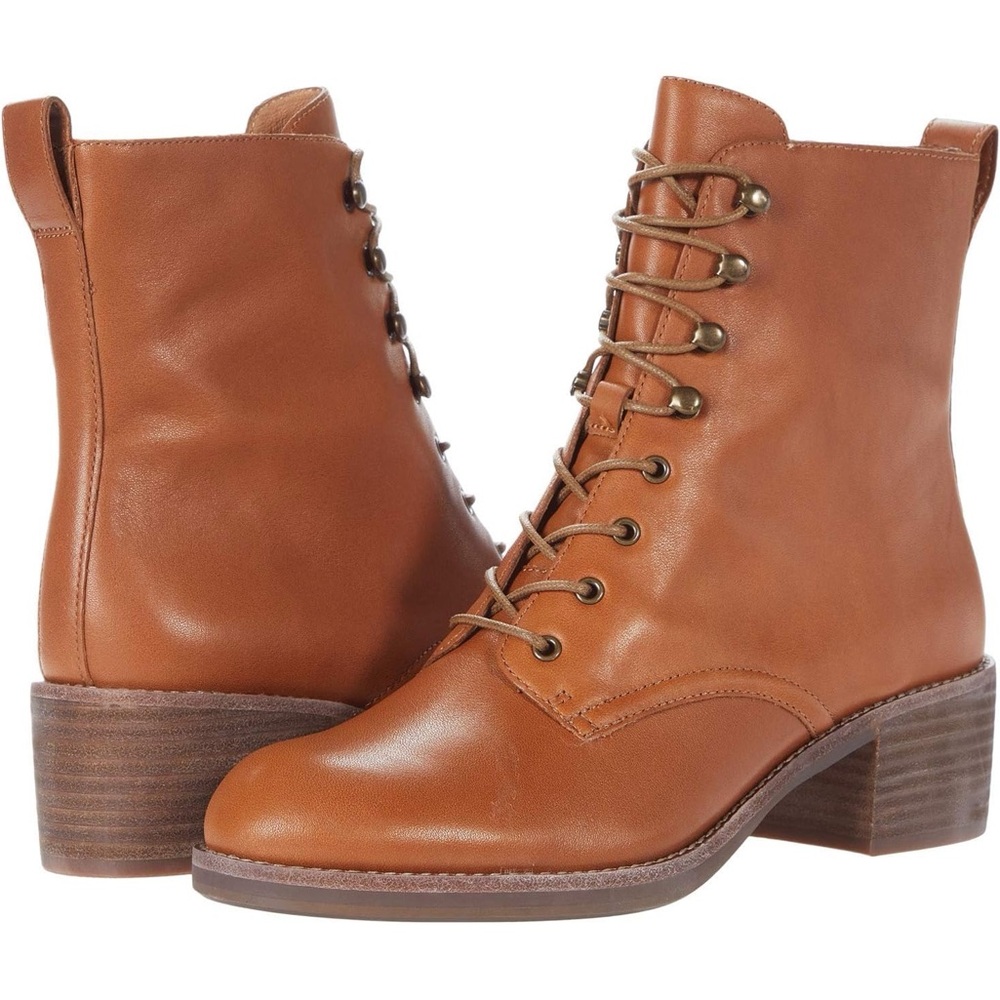 MADEWELL Patti Leather Lace-Up Boots Size 7